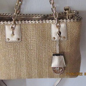 MICHAEL KORS  WOVEN STRAW  SATCHEL BAG